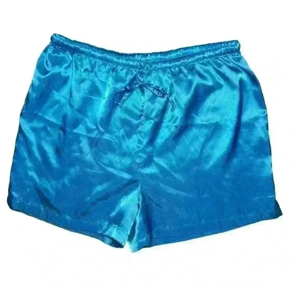 Valerie Stevens Satin Aqua 2 Piece Pajama Set Small - Picture 6 of 7